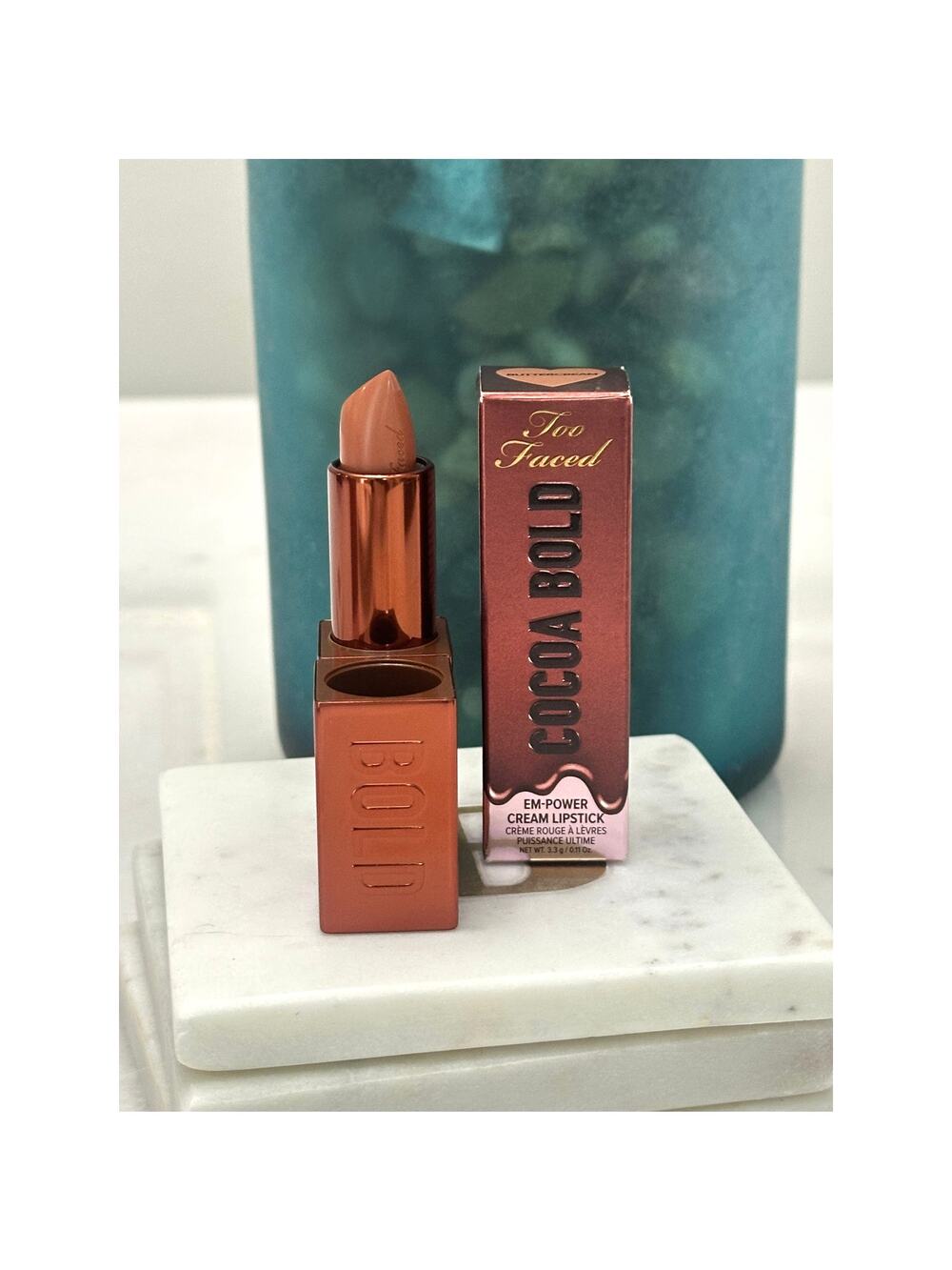 Too Faced Cocoa Bold Lipstick Buttercream Nude Cream Demi Matte 0.11 Oz New Box‎